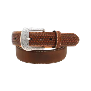 Ariat Mens Crosswoven Brown Leather Belt