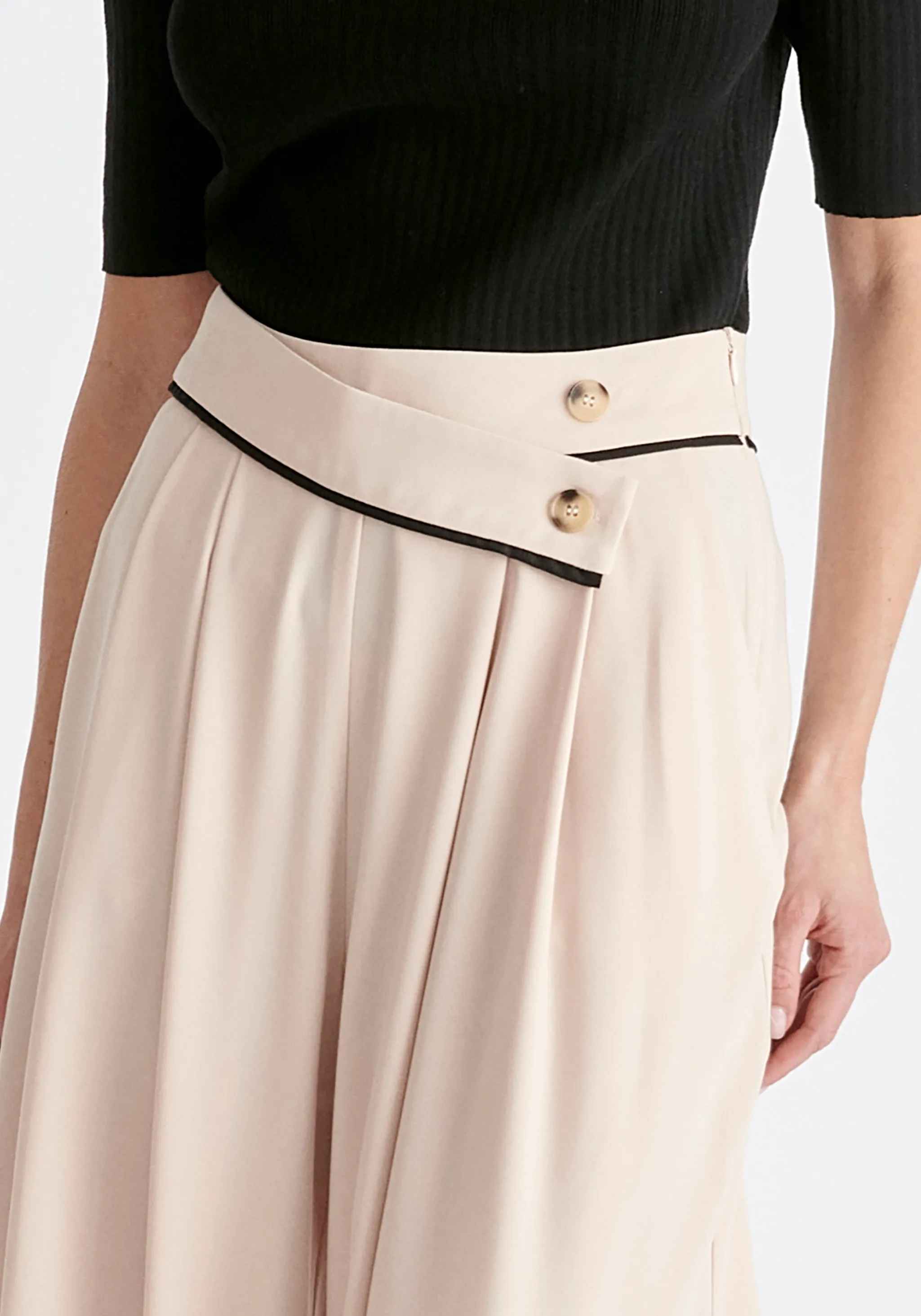 Asymmetric Waistband Trousers