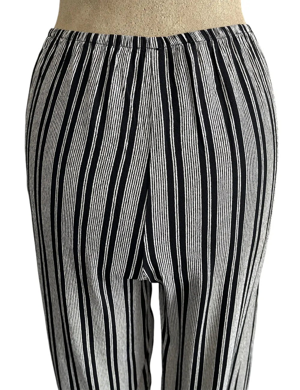 Black & White Noir Stripe Louise Lounge Capri Pant