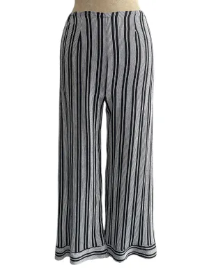 Black & White Noir Stripe Louise Lounge Capri Pant