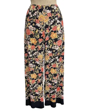 Black Fall Floral Print Louise Lounge Capri Pant