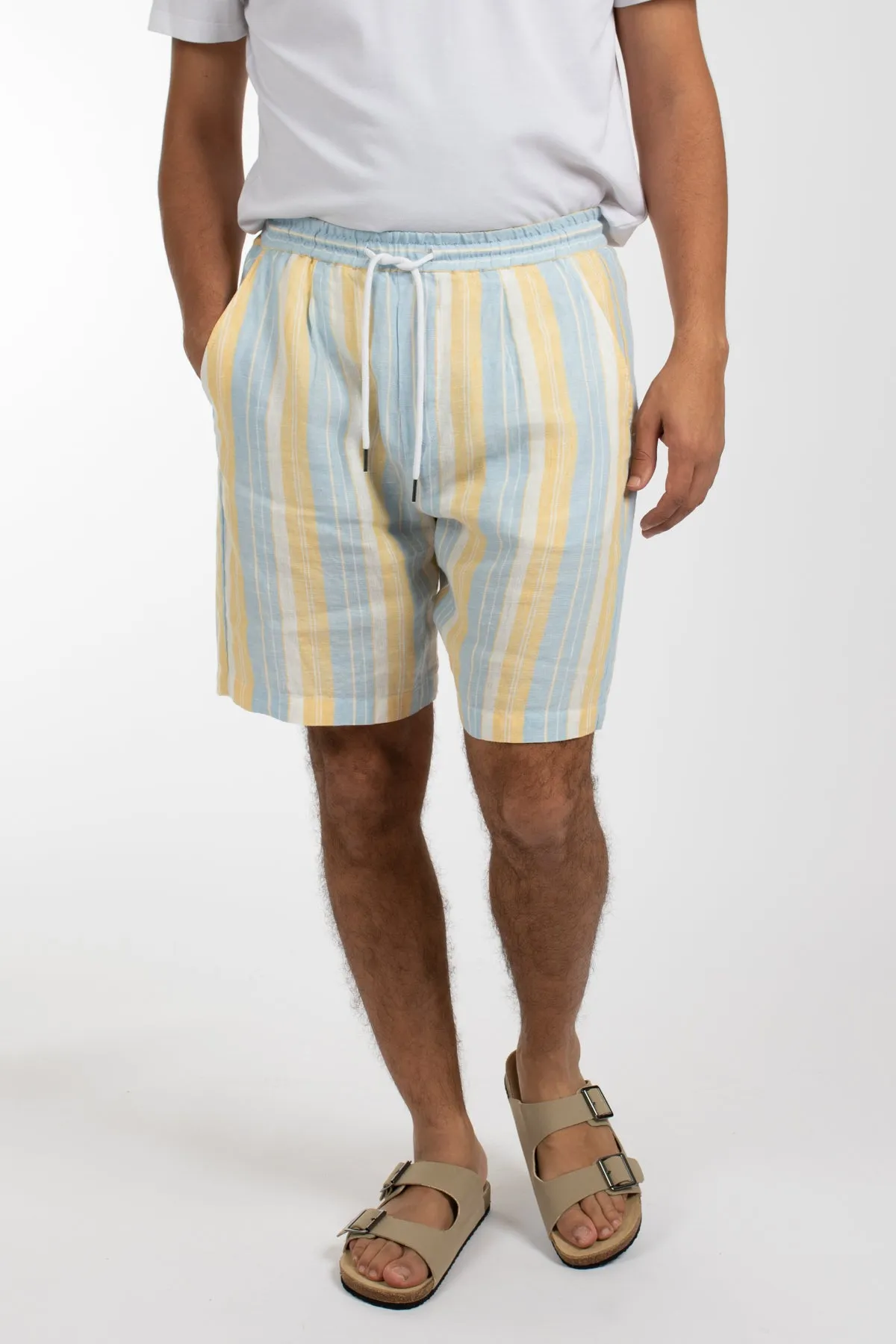 Butter Beach Stripe Linen Short