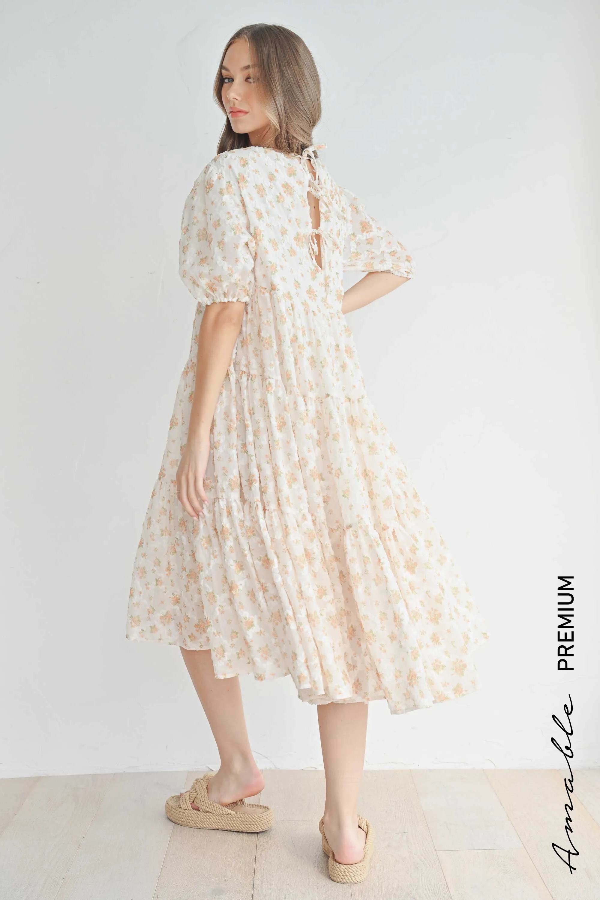 ESTELLA PUFF SLEEVE FLORAL DRESS