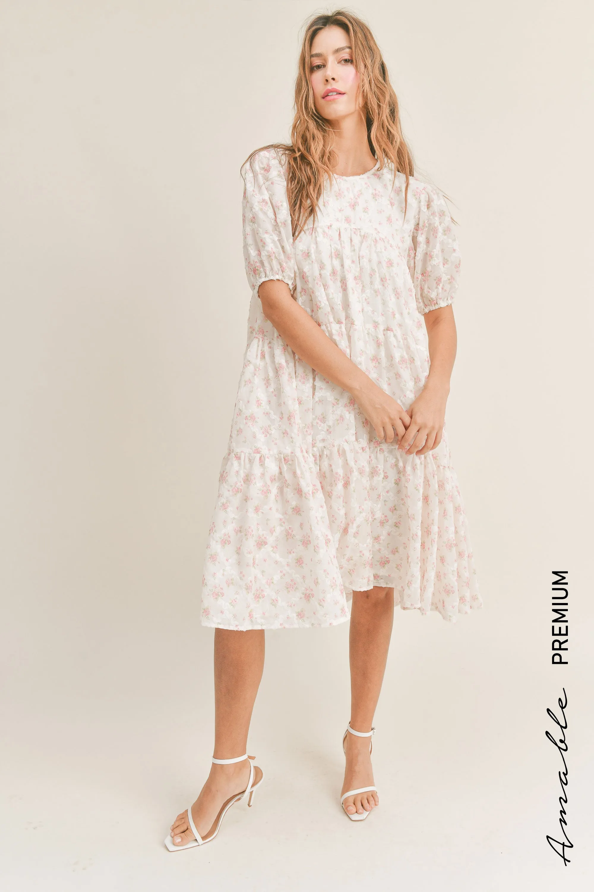 ESTELLA PUFF SLEEVE FLORAL DRESS