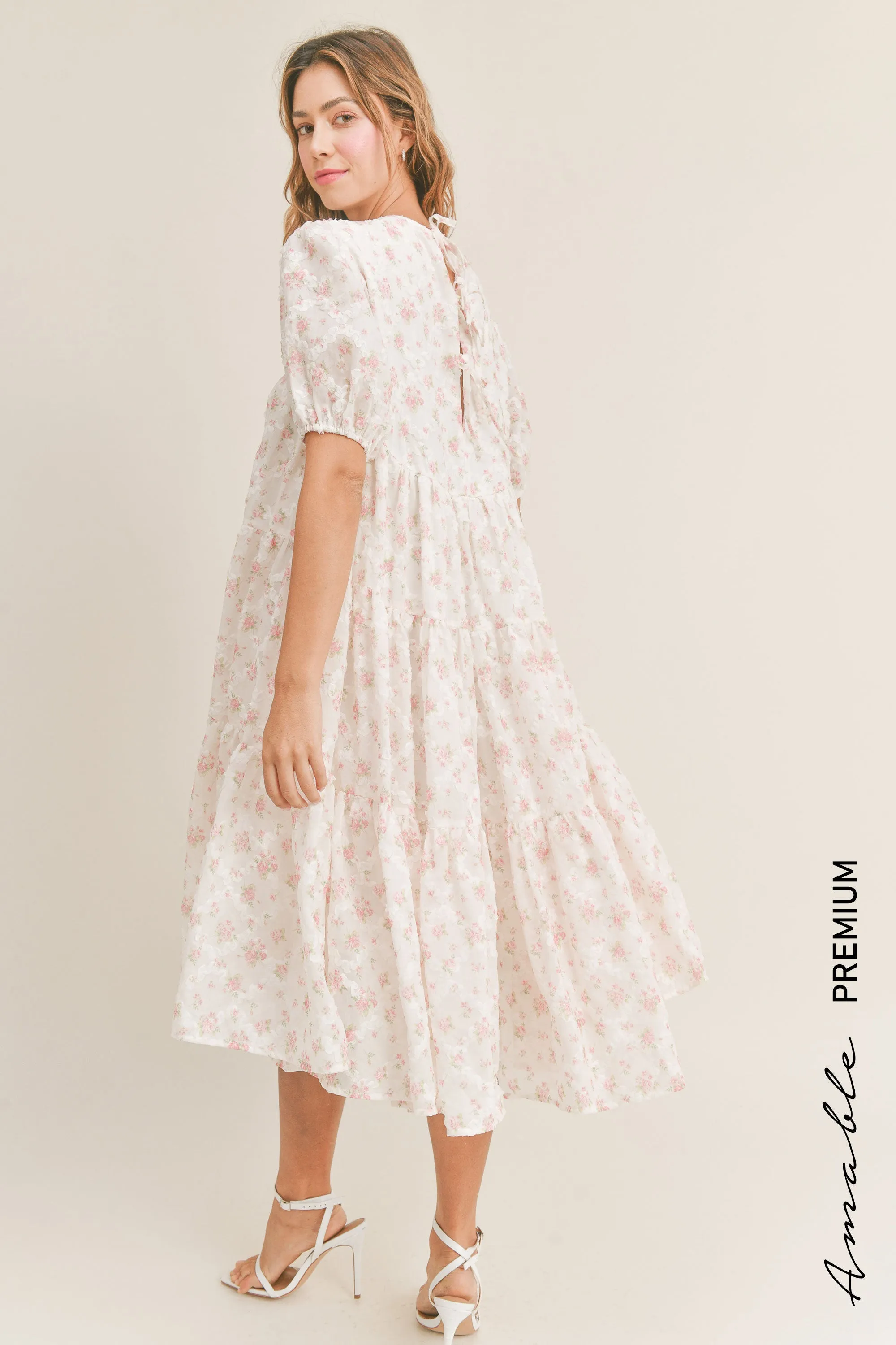 ESTELLA PUFF SLEEVE FLORAL DRESS