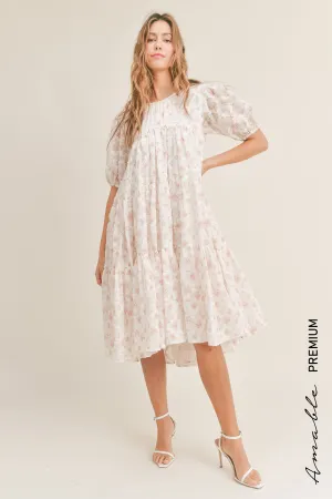 ESTELLA PUFF SLEEVE FLORAL DRESS