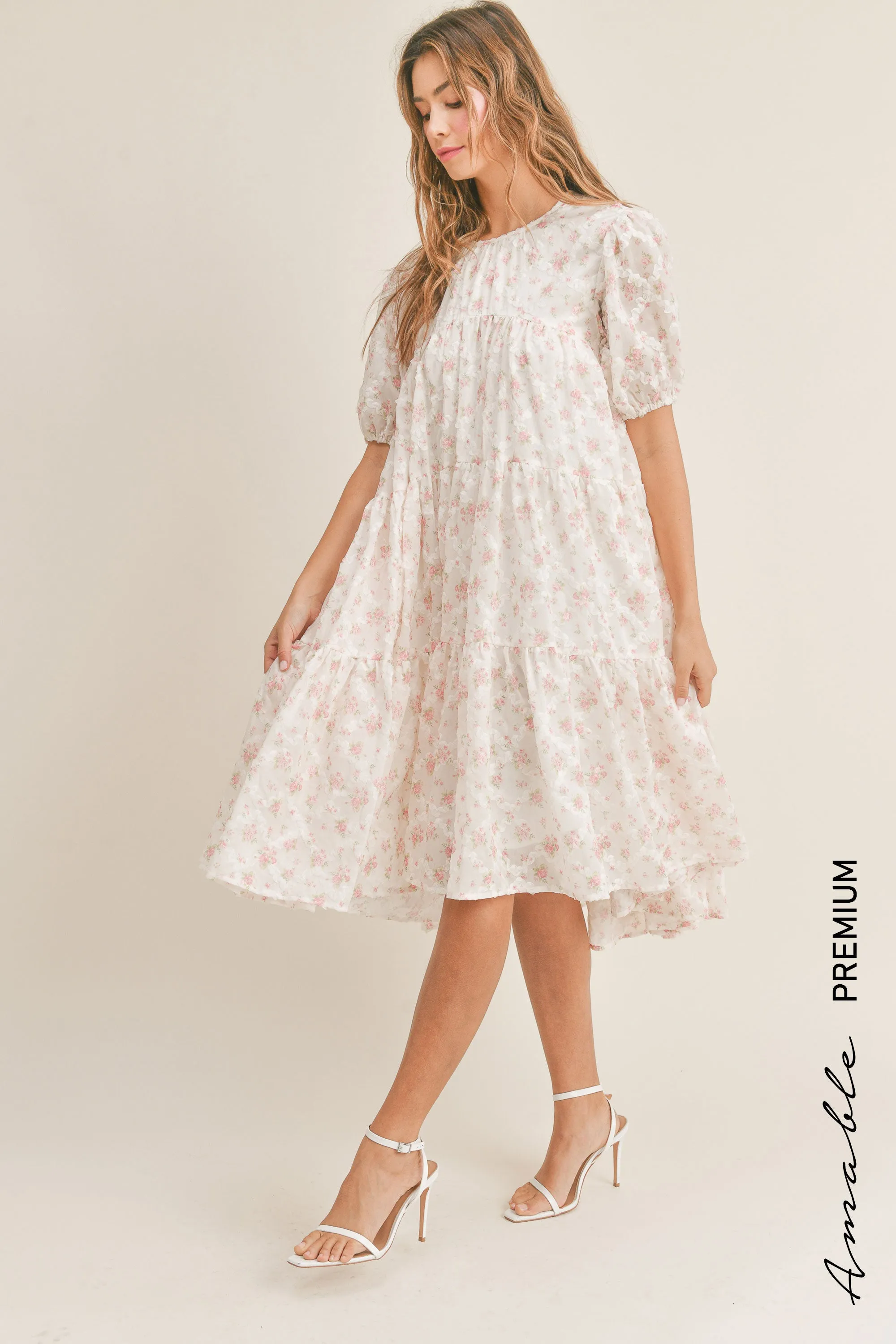 ESTELLA PUFF SLEEVE FLORAL DRESS