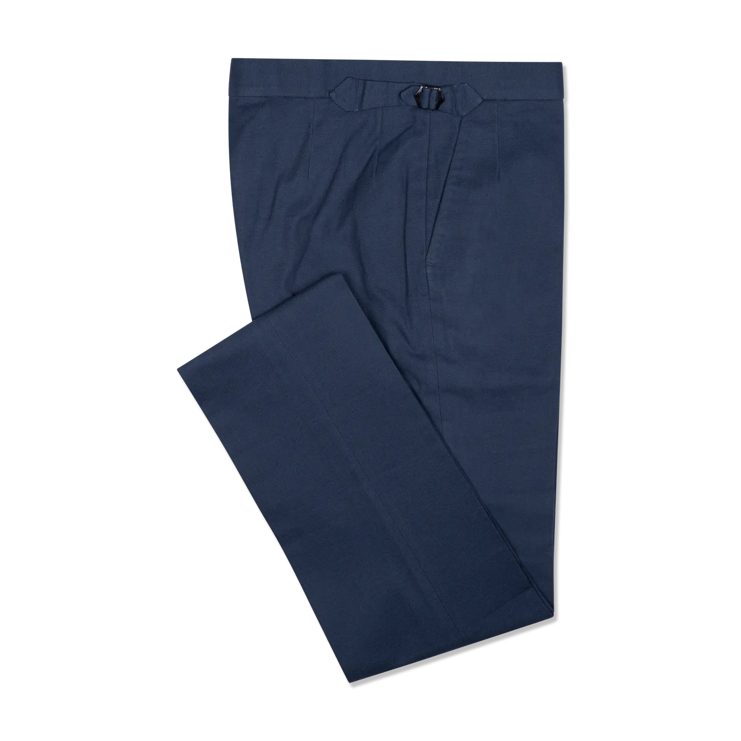 Flat Front Trousers in Navy Canvas