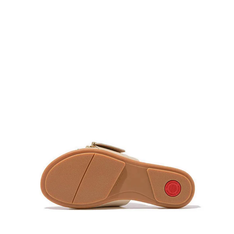 GRACIE MAXI-BUCKLE LEATHER SLIDES