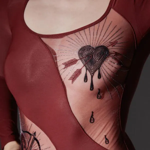 Heartbreaker Bodysuit - Burgundy -