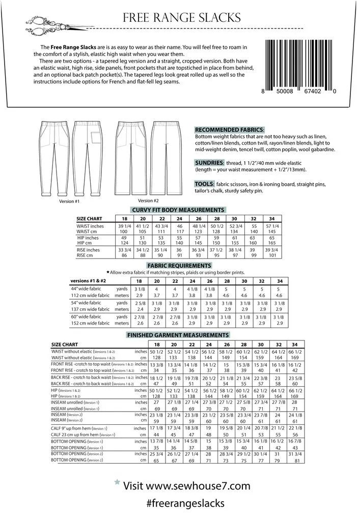 Intro to Garment Sewing -  Free Range Slacks (Hybrid)