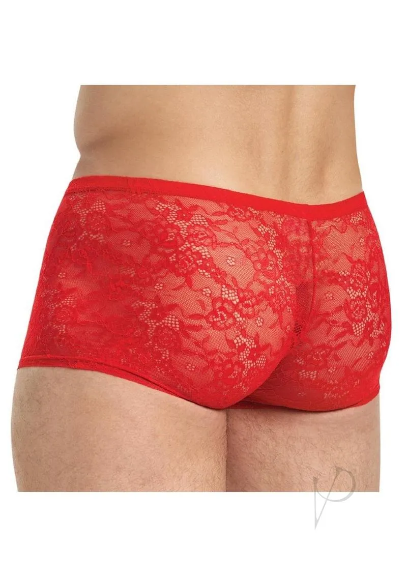 Lace King Lace Boxers L/xl Red