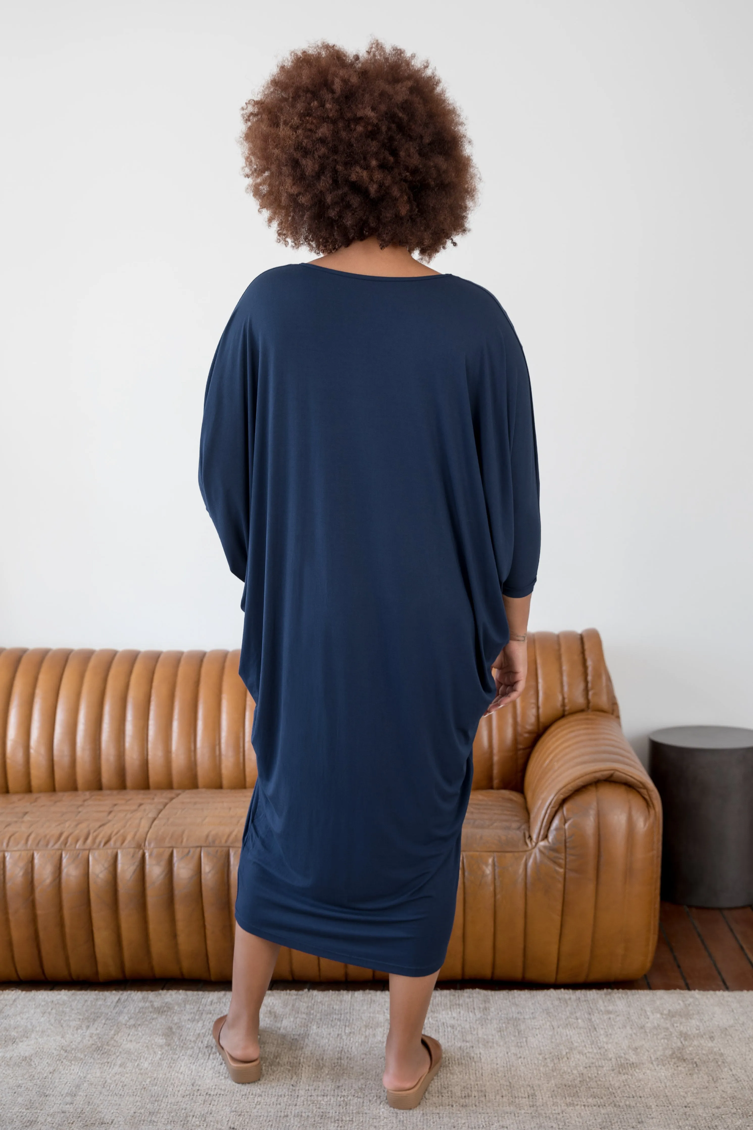 Long Sleeve Maxi Miracle Dress in Navy