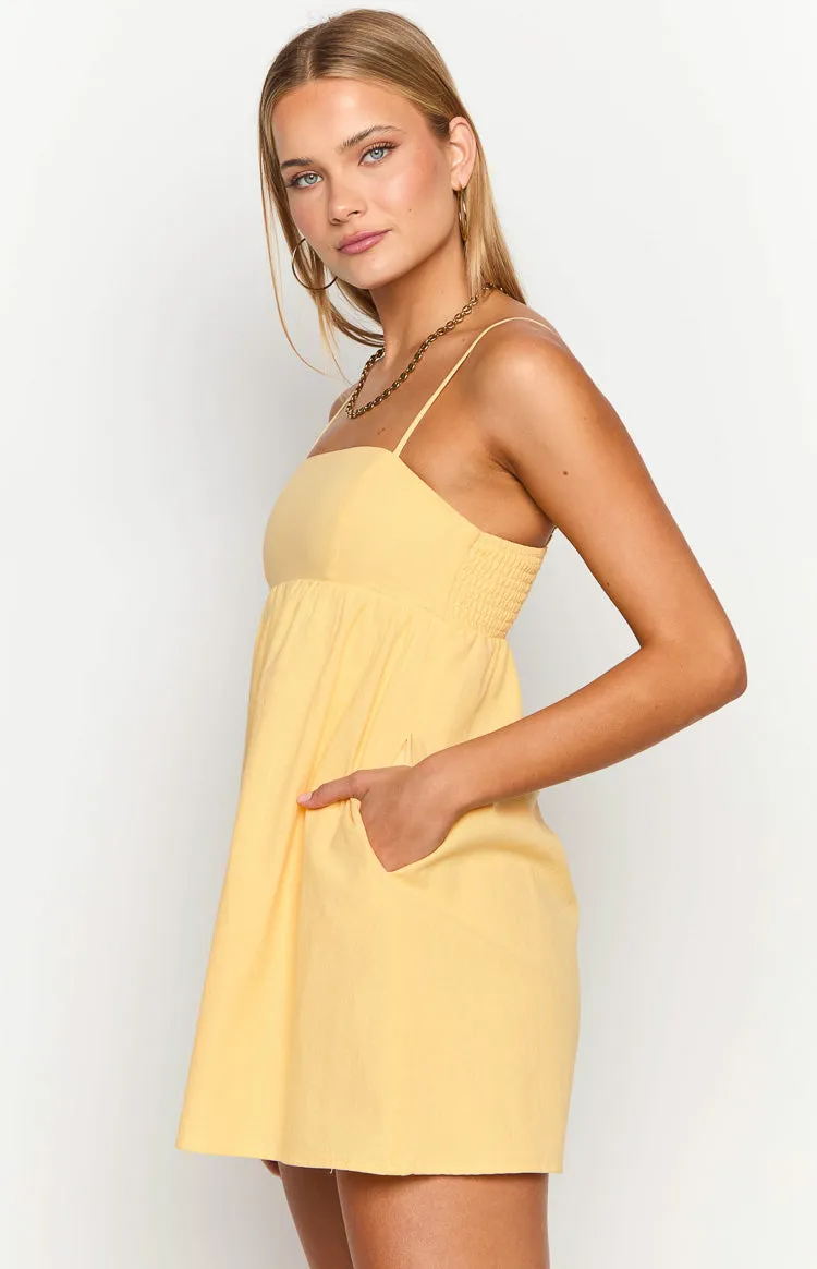 Lotus Love Affair Yellow Mini Dress