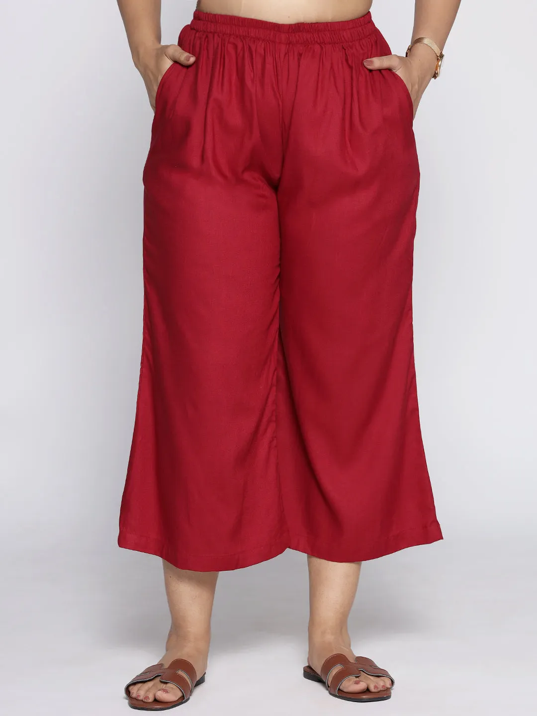 Maroon Rayon Culottes