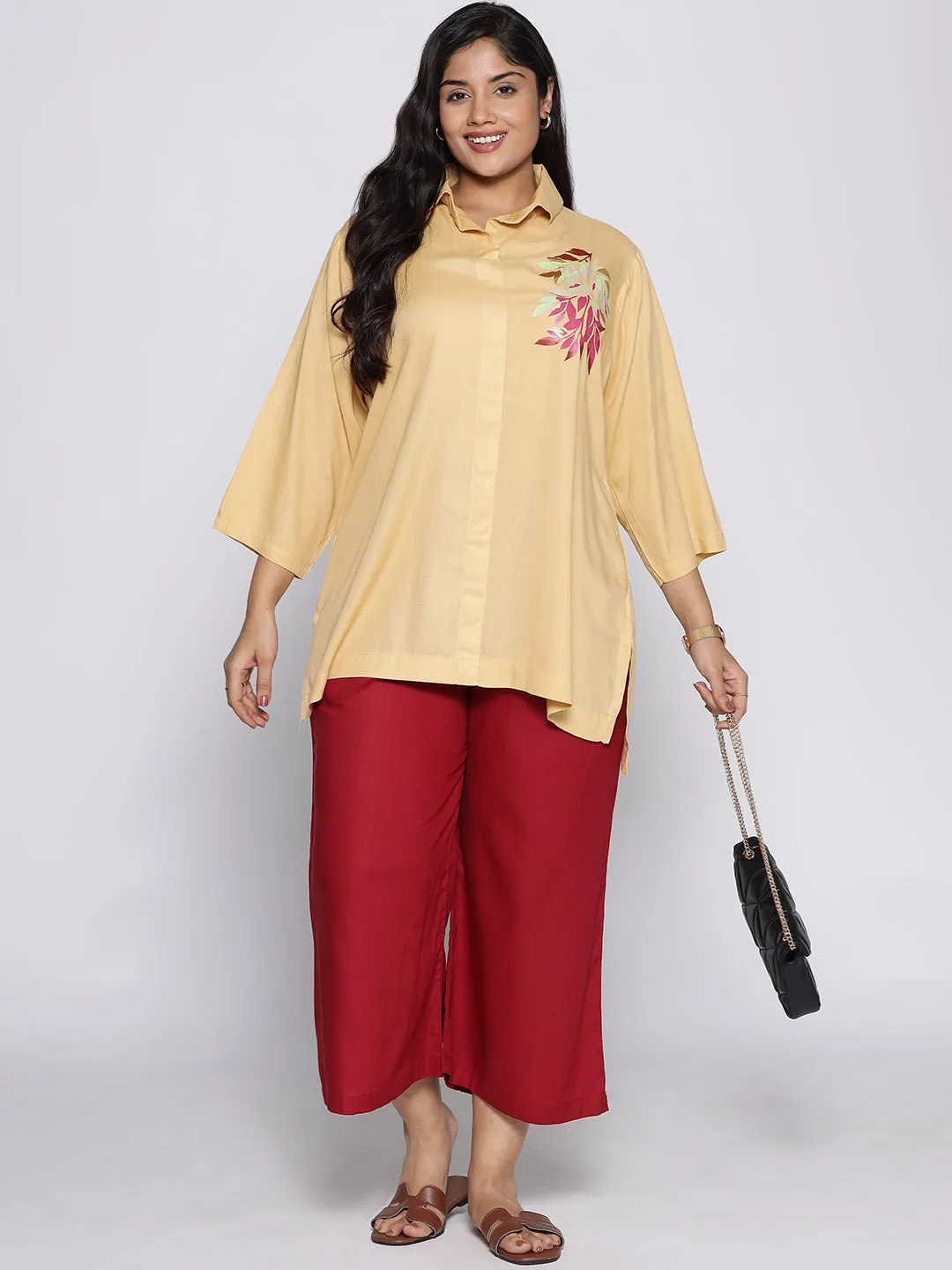 Maroon Rayon Culottes