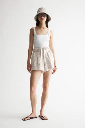 Monogram Towelling Short Ecru