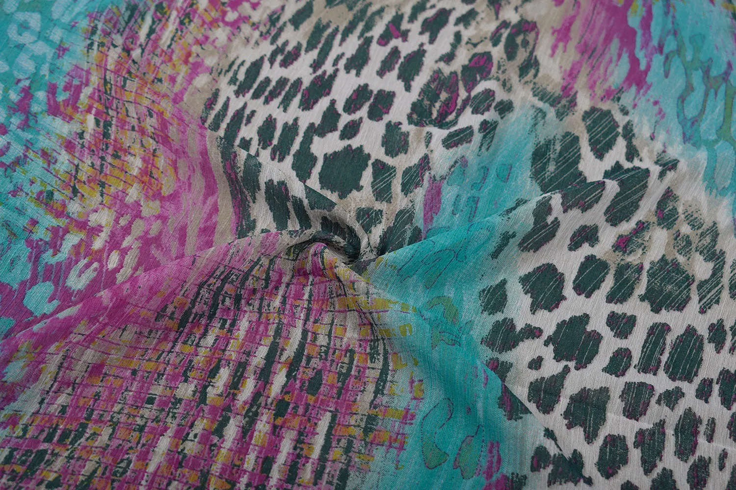 Multicolour Printed Chiffon Fabric