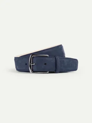 Navy Nubuck Leather Belt