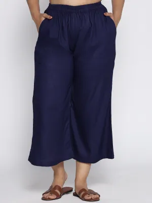 Navy Rayon Culottes