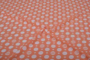 Peach & White Bubble Georgette Fabric