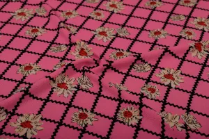 Pink Bubble Georgette Fabric