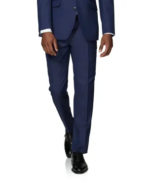 Samuel Flat Front Blue Birdseye Trousers