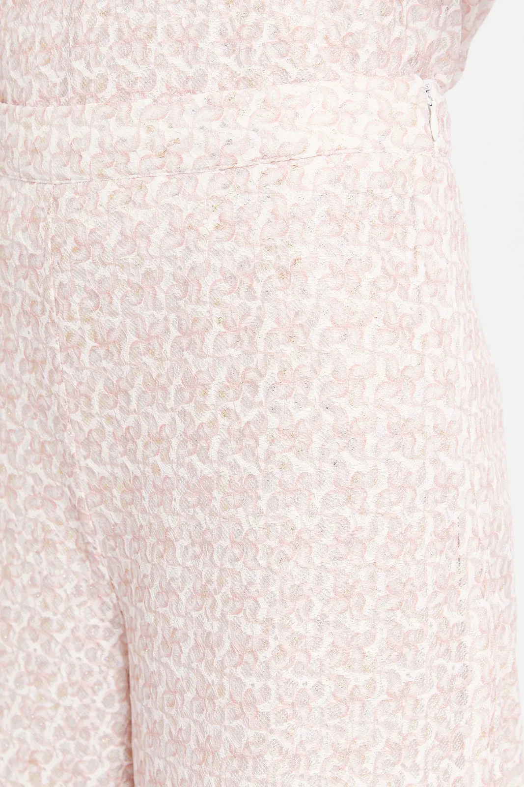 Senior Girls Pink Lace Culotte Pants