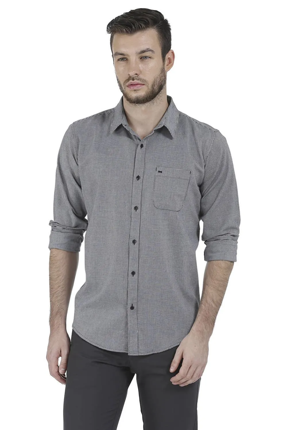 Slim Fit Houndstooth Dobby Shirt