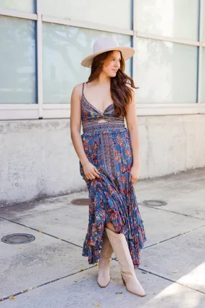 The Fall Gardens Twist Front Maxi Dress