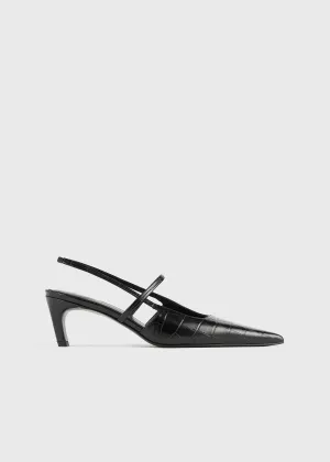 The Sharp Slingback black croco