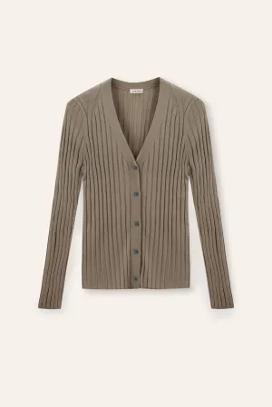 WENDY 2.0 merino wool slim-fit cardigan (Milktea)