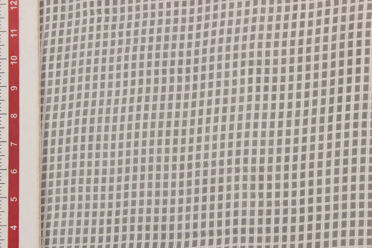 White Checks Viscose Fabric