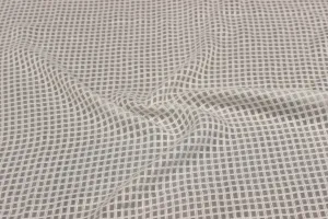 White Checks Viscose Fabric