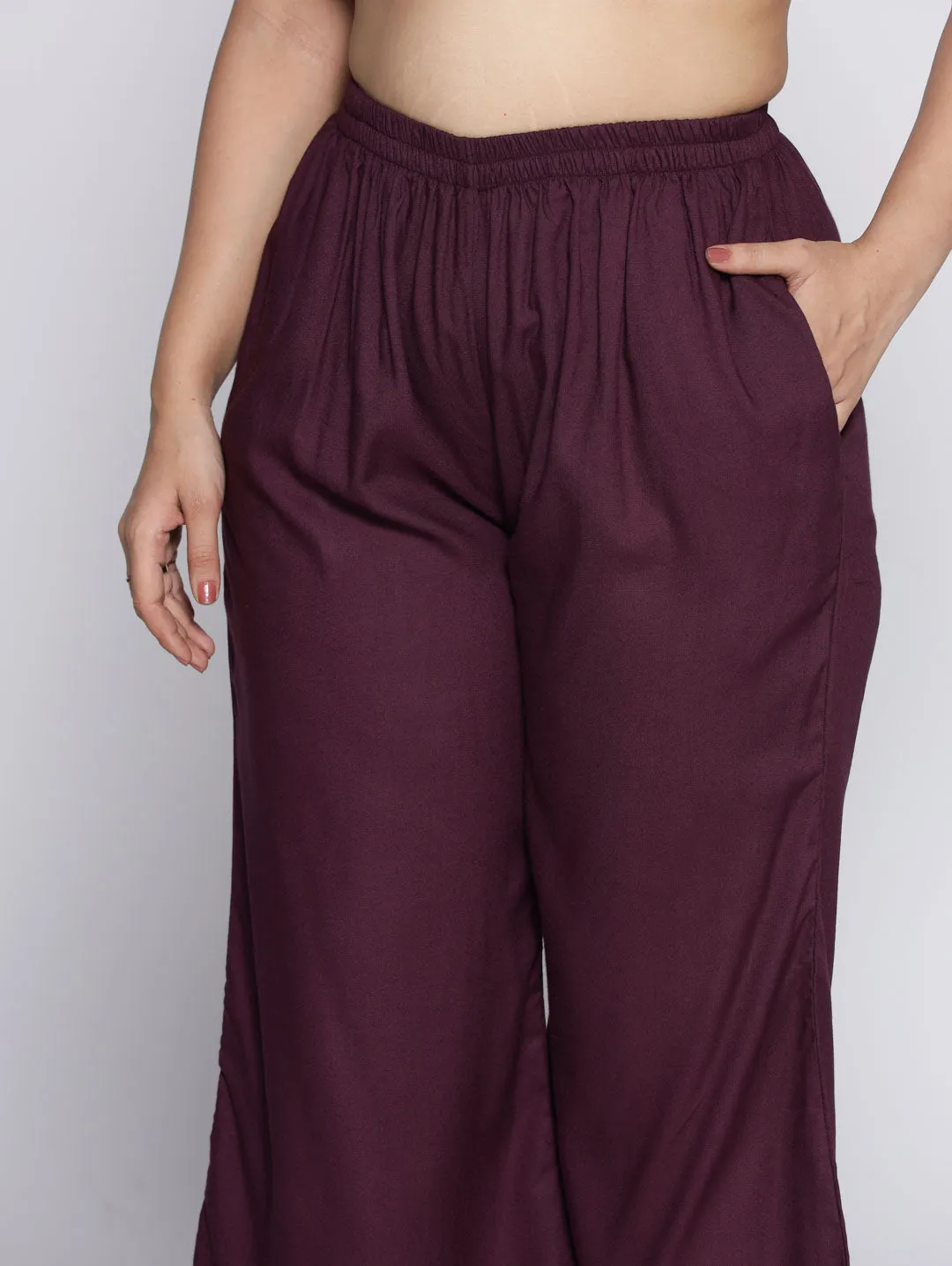 Wine Rayon Culottes