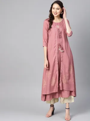 Women Mauve A-Line Kurta