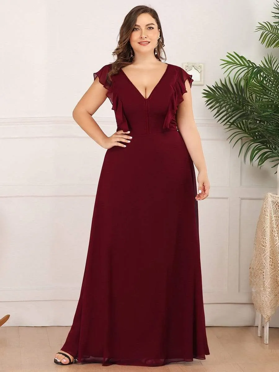 Women's A-line V-Neck Sleeveless Wedding Party Bridesmaid Dress