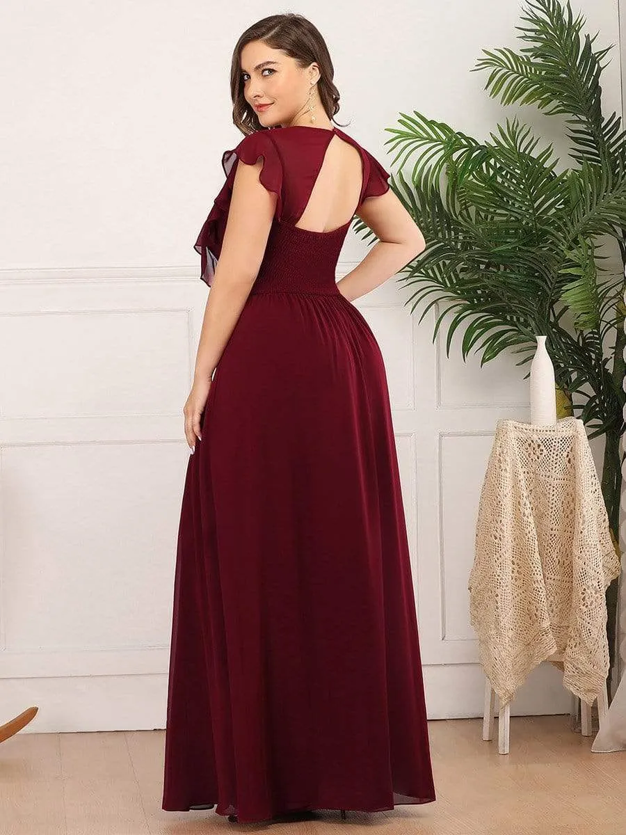 Women's A-line V-Neck Sleeveless Wedding Party Bridesmaid Dress