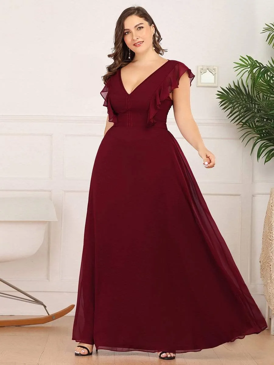 Women's A-line V-Neck Sleeveless Wedding Party Bridesmaid Dress