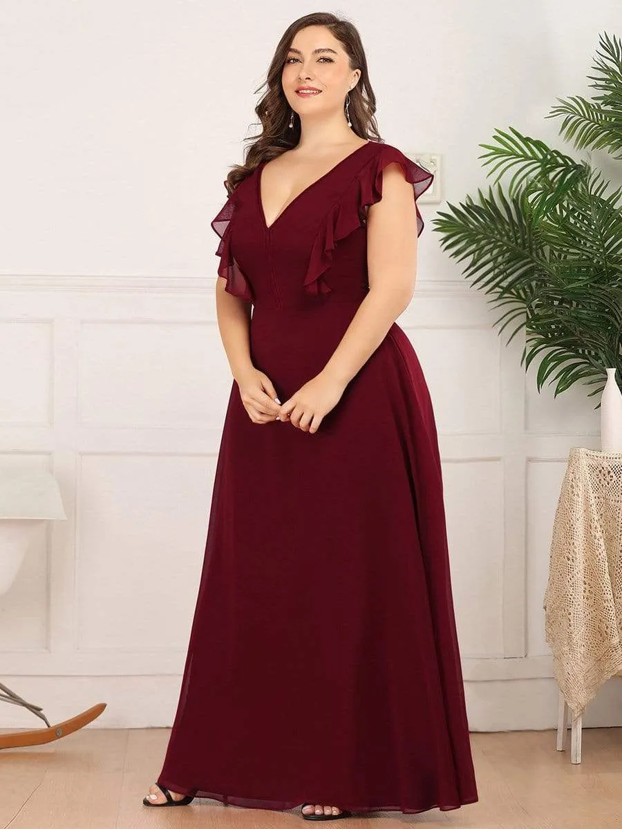 Women's A-line V-Neck Sleeveless Wedding Party Bridesmaid Dress