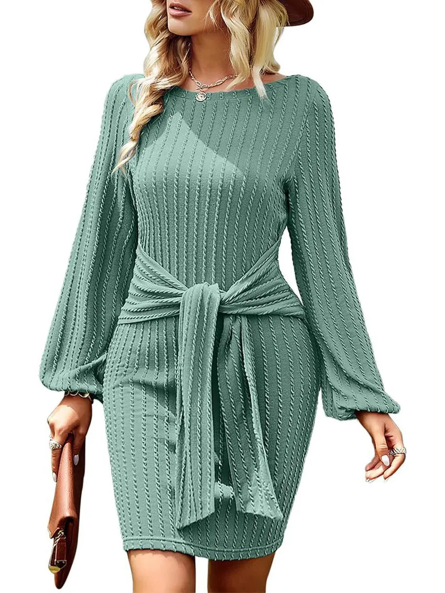 Zeagoo Women's Casual Knit Dress Long Sleeve Bodycon Dress