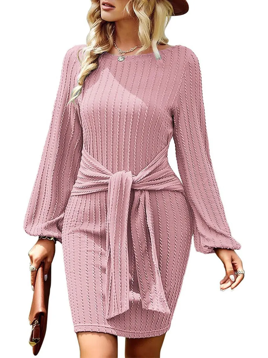 Zeagoo Women's Casual Knit Dress Long Sleeve Bodycon Dress