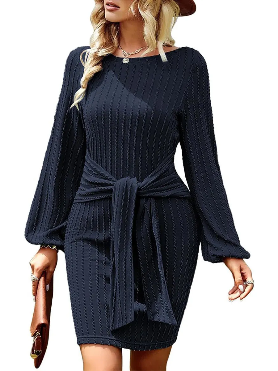 Zeagoo Women's Casual Knit Dress Long Sleeve Bodycon Dress