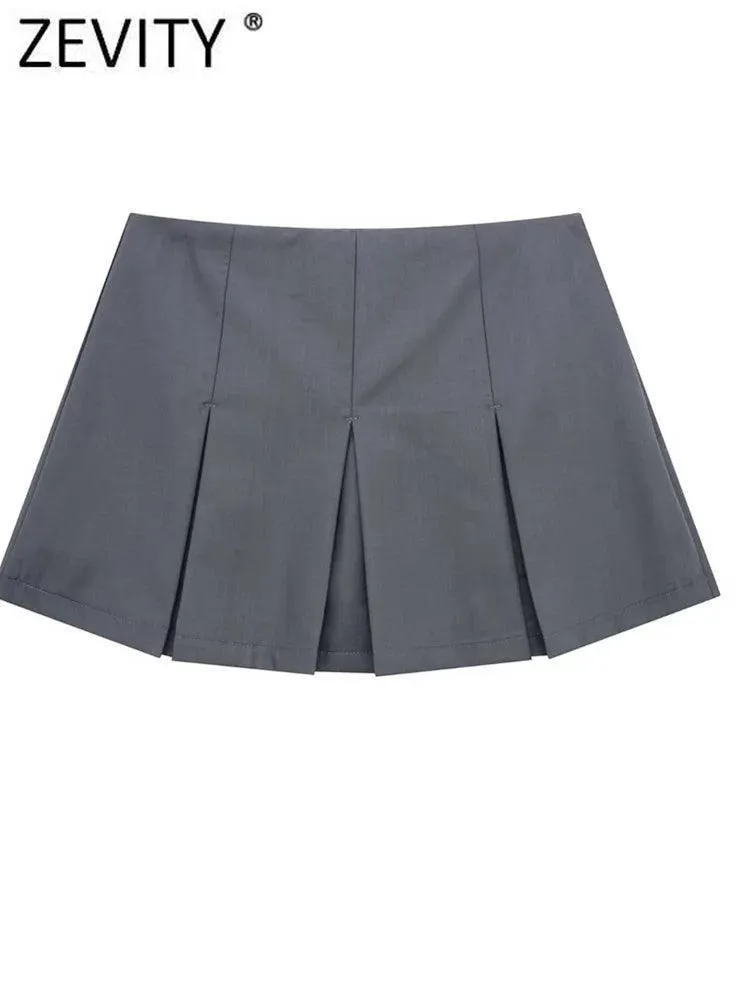 ZEVITY High Waist Pleated Culottes Shorts: Chic Summer Style