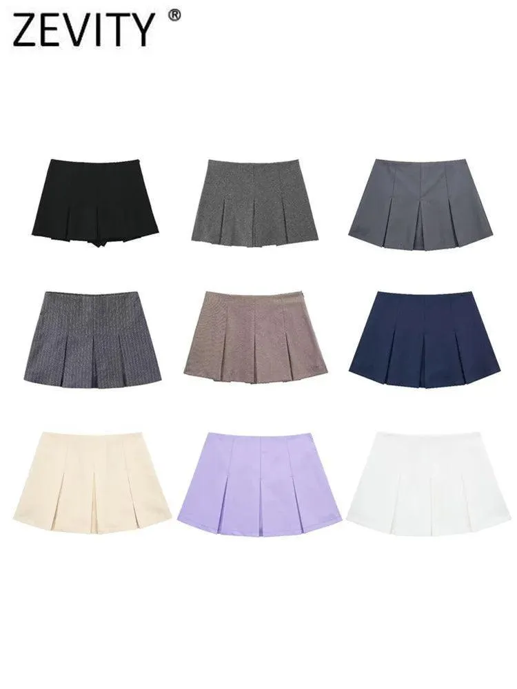 ZEVITY High Waist Pleated Culottes Shorts: Chic Summer Style