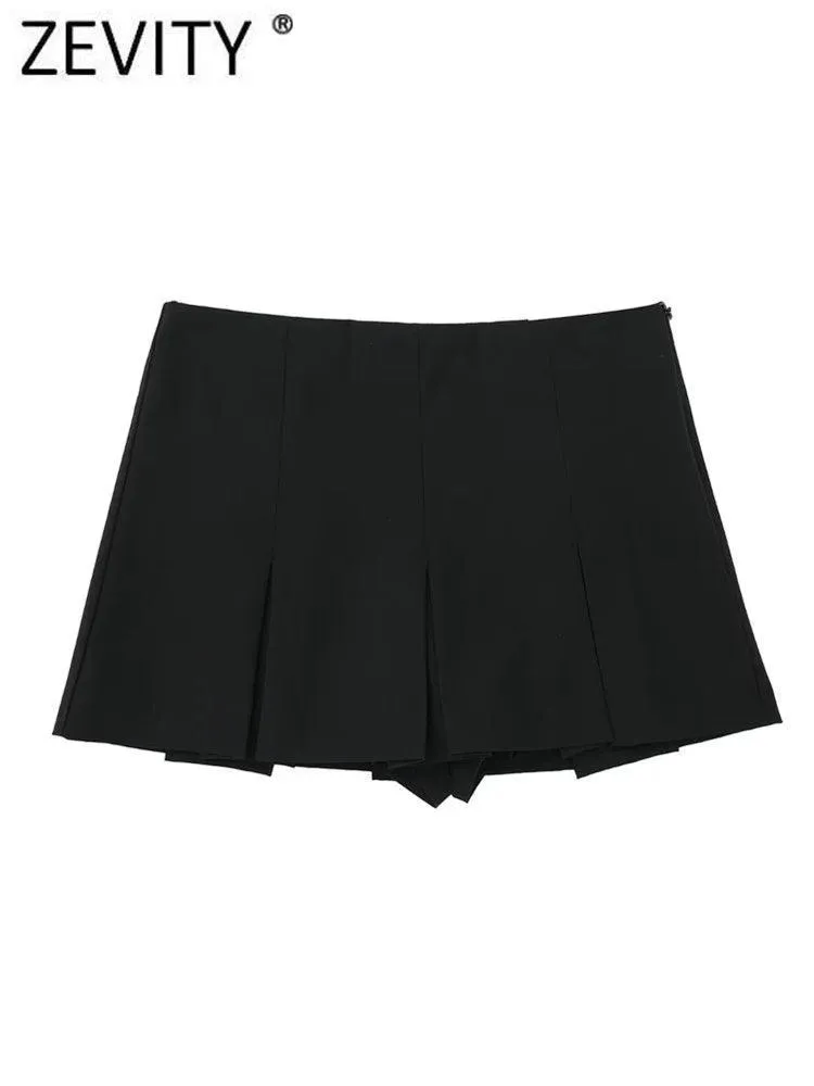 ZEVITY High Waist Pleated Culottes Shorts: Chic Summer Style