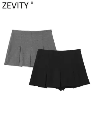 ZEVITY High Waist Pleated Culottes Shorts: Chic Summer Style